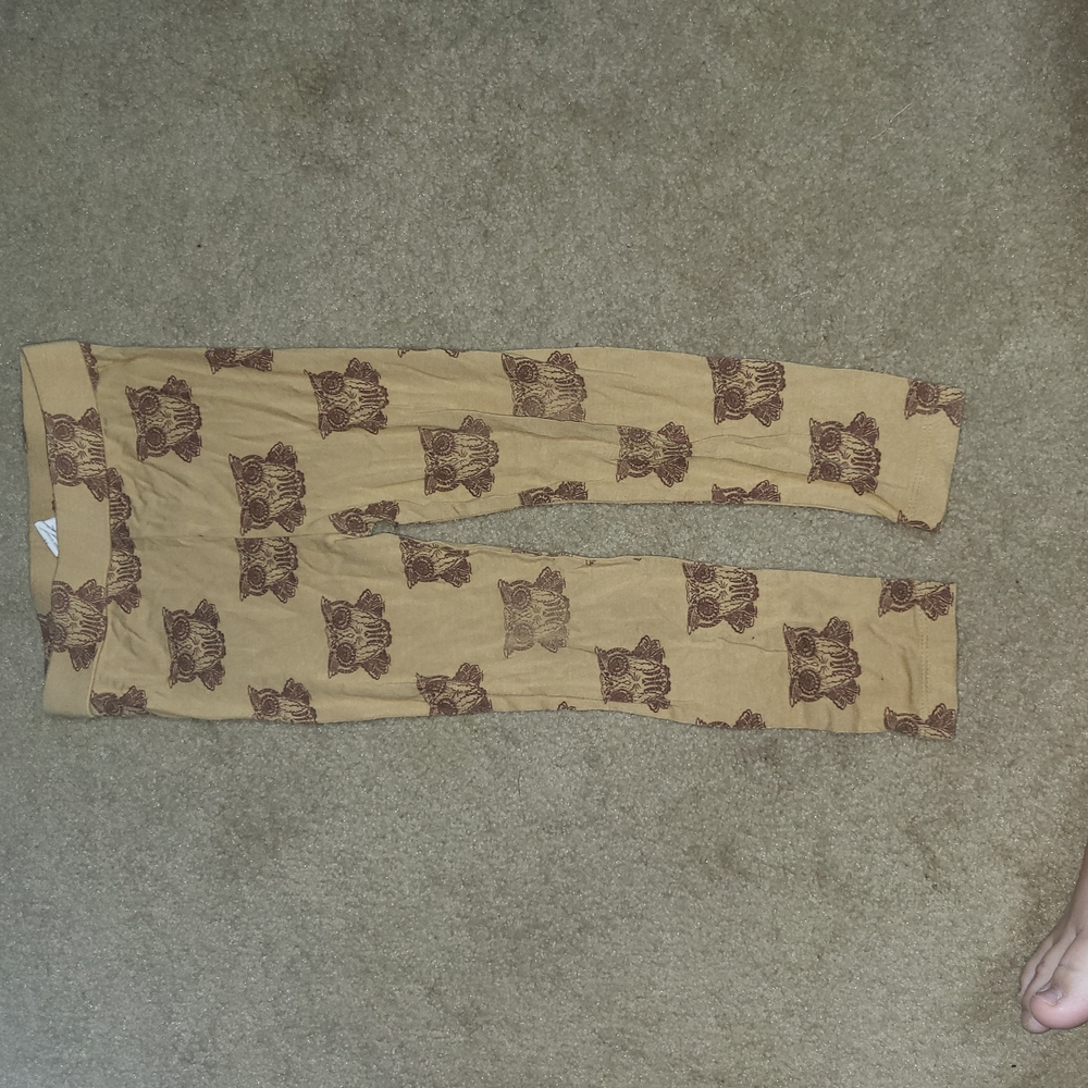 Brown Owl Print Leggings